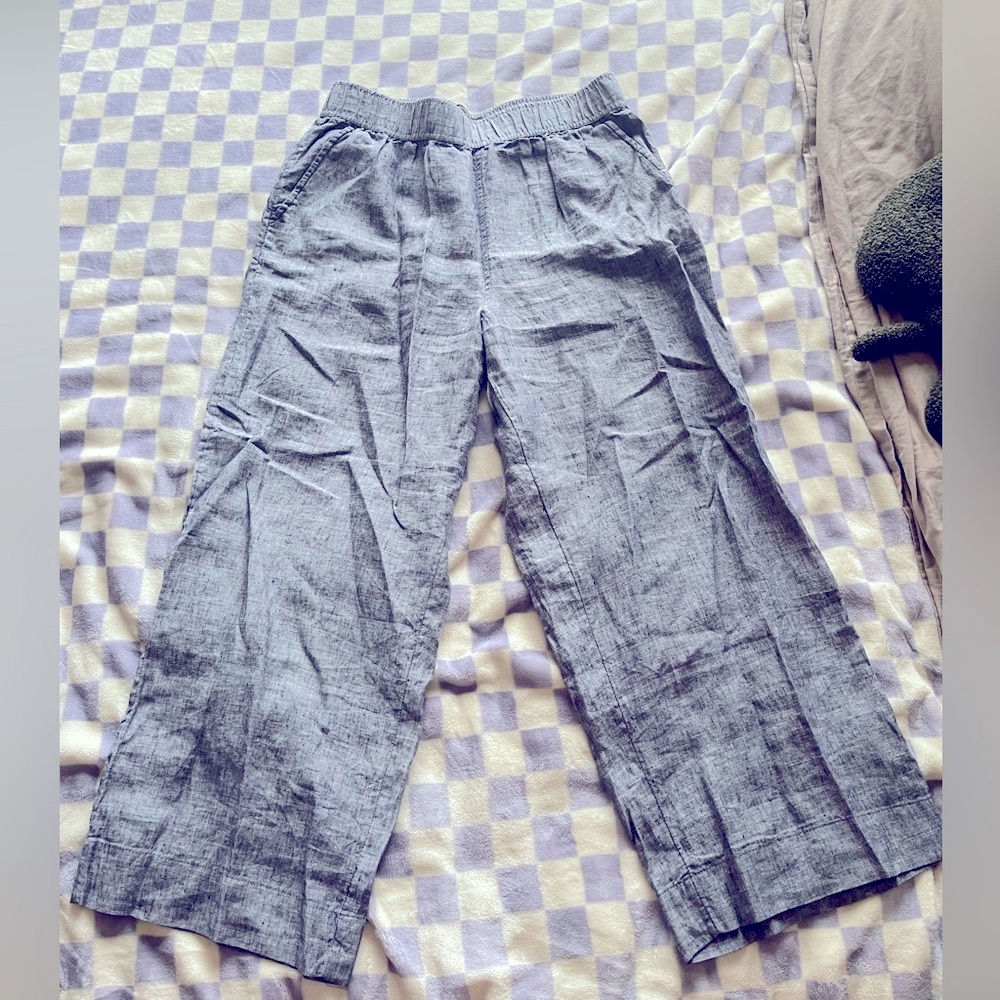 Tahari linen wide leg pants